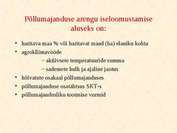 Põllumajandus-kalandus ja toituainetööstus #9