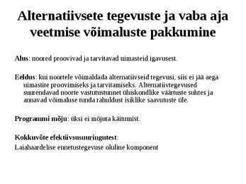 Riskikäitumine Eesti noorte hulgas #14
