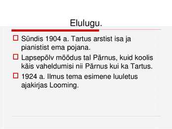 Heiti Talvik eluloo esitlus #2