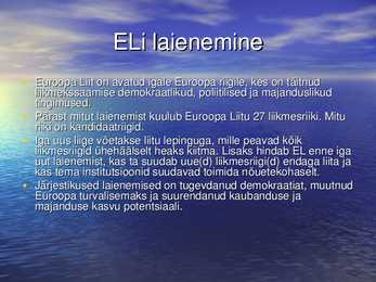 Euroopa Liidu areng ja tulevik #4