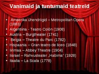 Teatri ajalugu #14