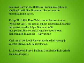 Eestimaa Rahvarinne powerpoint esitlus #2