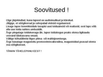 Väikelapse tervislik toitumine #12