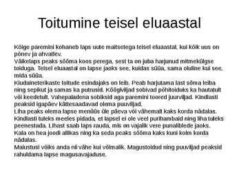 Väikelapse tervislik toitumine #7