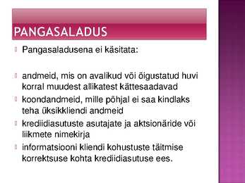 Ärisaladus ja pangasaladus #8