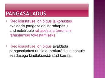 Ärisaladus ja pangasaladus #10