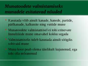 Munatoodete hügieeninõuded #2