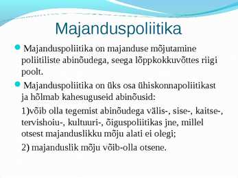 Majandusalused #2