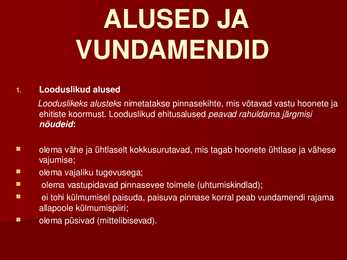 Vundamendid ja Alused
