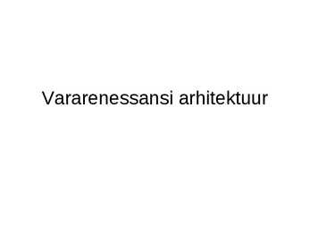 Vararenessansi arhitektuur