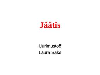 Lühiuurimus jäätisest