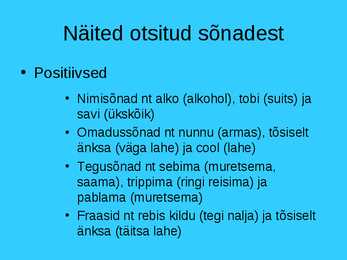 Hinnanguline sõnavara noorte keeles #4