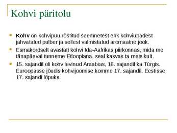 Kohv #2