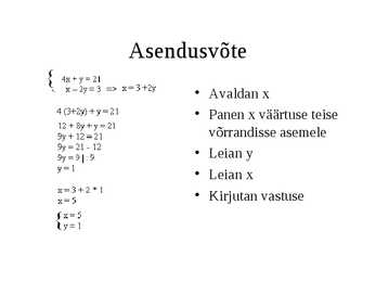 Võrrandisüsteemi lahendamine-8 klass #4
