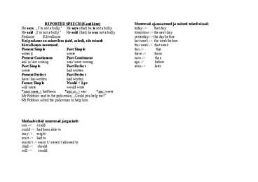 Reported speech
