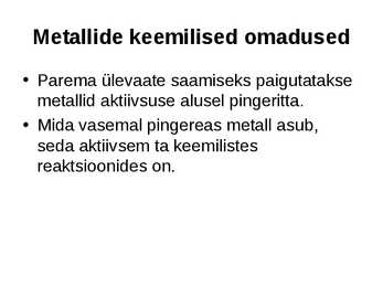 Metallid konspekt #11