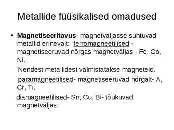 Metallid konspekt #9