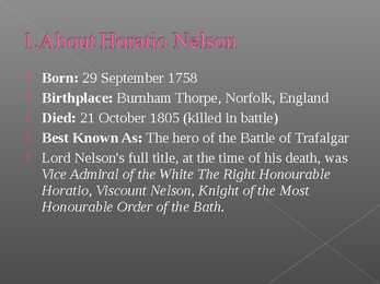 Horatio Nelson #3