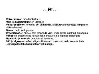 Füüsikaline maailmapilt #4