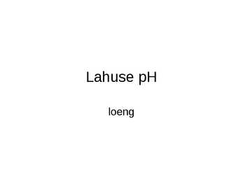 Lahuse pH