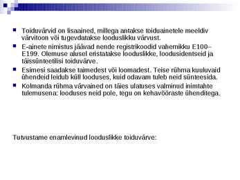 Taimsed toiduvärvid #2