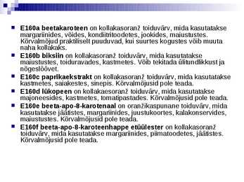 Taimsed toiduvärvid #9