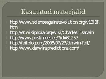 Darwini evolutsiooniteooria vastuolud #8