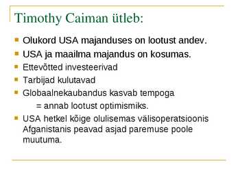 USA probleemid #8