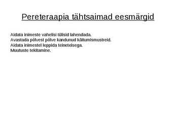Pereteraapia #3