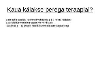 Pereteraapia #4