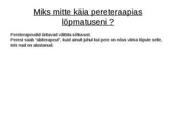 Pereteraapia #5