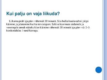 Toitumine ja liikumine #11