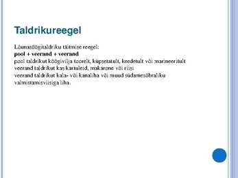 Toitumine ja liikumine #9