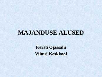 MAJANDUSE ALUSED