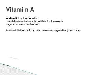 Esitlus vitamiinidest #3