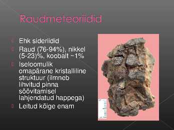 Meteoriidid - Powerpoint #9
