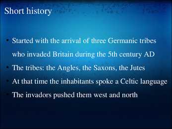 The history of the English language #2