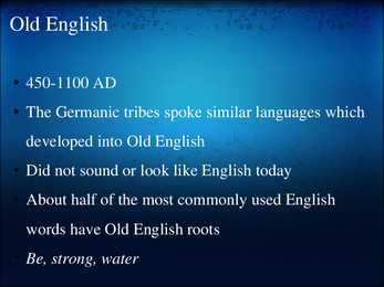 The history of the English language #4