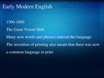 The history of the English language #9