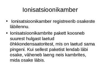 Osakeste detektorid #14