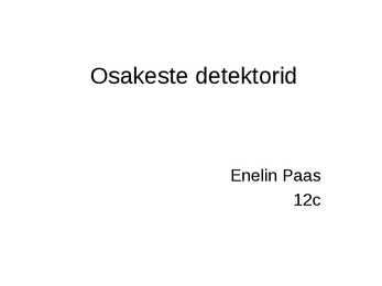Osakeste detektorid