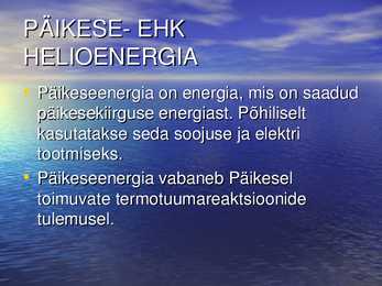 Alternatiivsed energi allikad #3