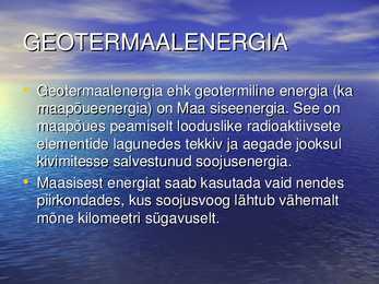 Alternatiivsed energi allikad #7