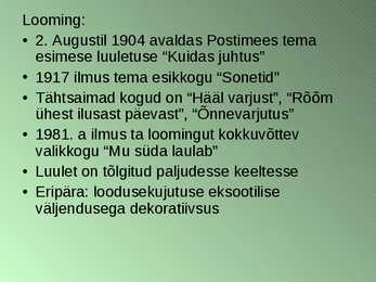 Presentatsioon kirjandusrühmitusest-Siuru-ja liikmetest #8