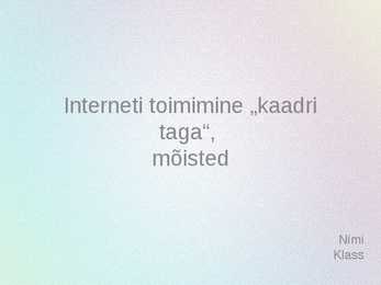 Interneti toimimine