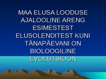 Taimede bioloogiline evolutsioon #2