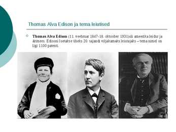 Thoman Alva ja tema ülesanded #2