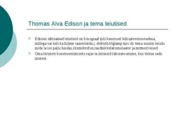 Thoman Alva ja tema ülesanded #4