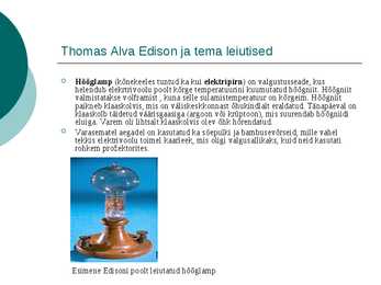 Thoman Alva ja tema ülesanded #7