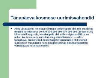 Kosmose uurimine #3